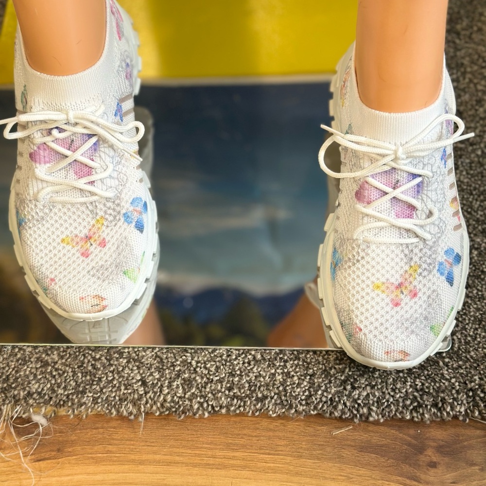 Multicolor Butterfly Women's Sneakers - Picture 4 of 5